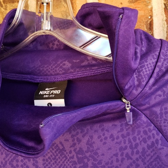 Nike Pro Dri Fit Purple Mock Turtleneck Large - Picture 3 of 8